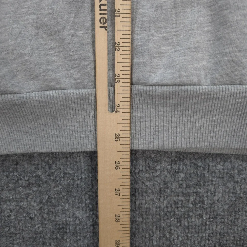 Alo Hoodie Womens XL Gray Accolade Fleece Logo Pullover Kangaroo Pocket Yoga
